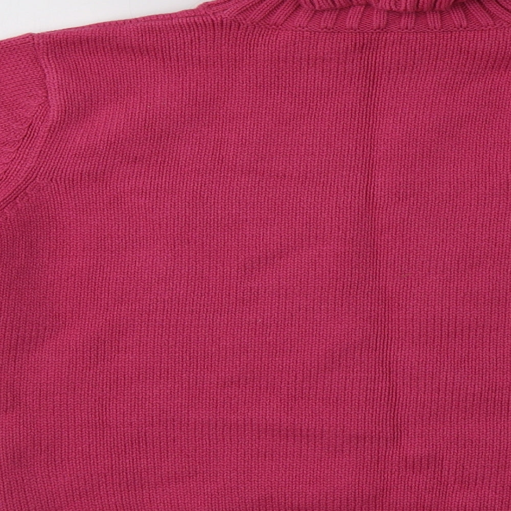 M&S Womens Pink Roll Neck  Acrylic Pullover Jumper Size 12