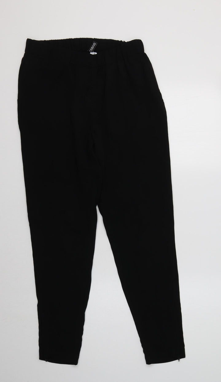 H&M Womens Black  Polyester Trousers  Size 10 L28 in Regular