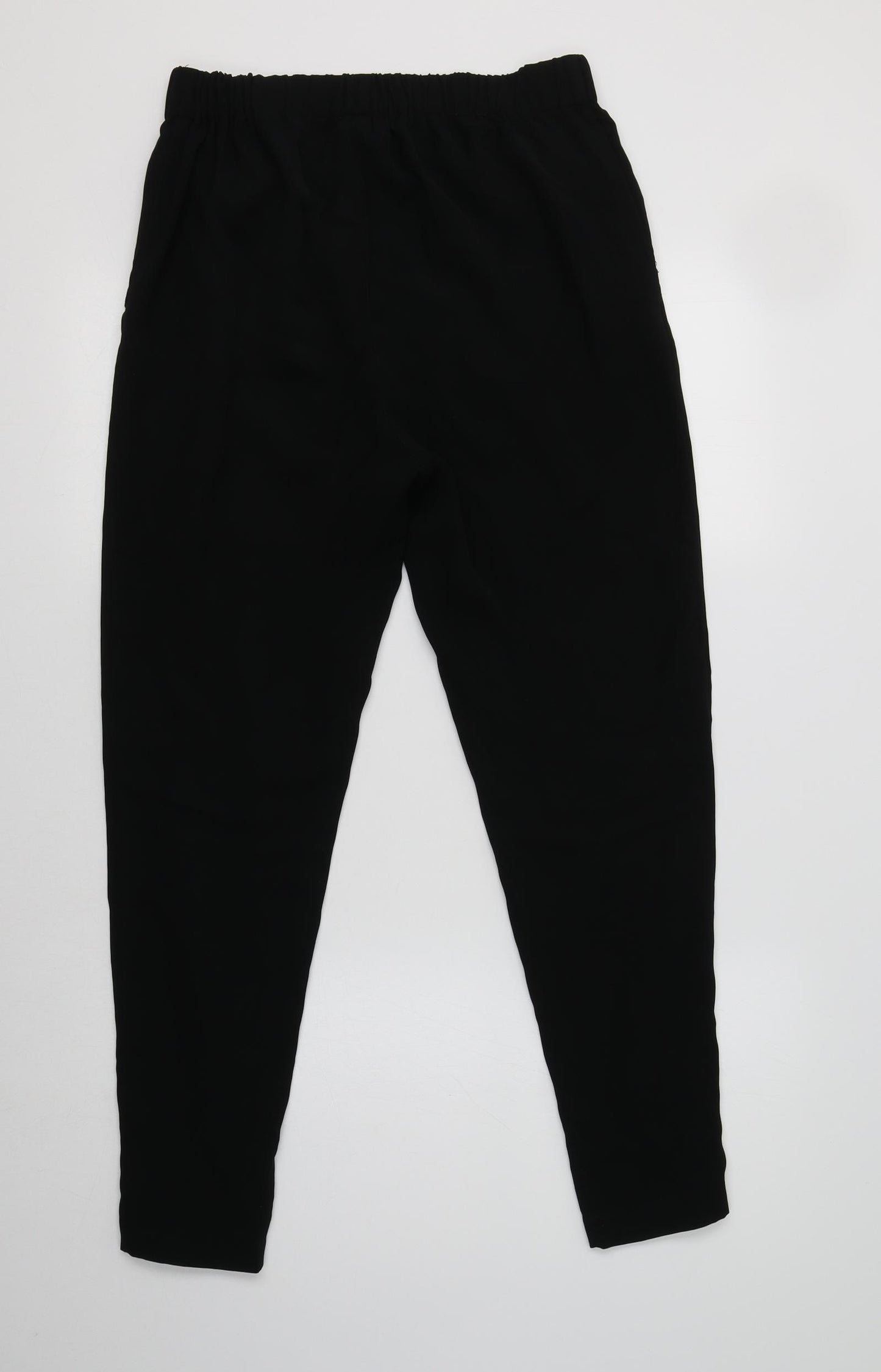 H&M Womens Black  Polyester Trousers  Size 10 L28 in Regular