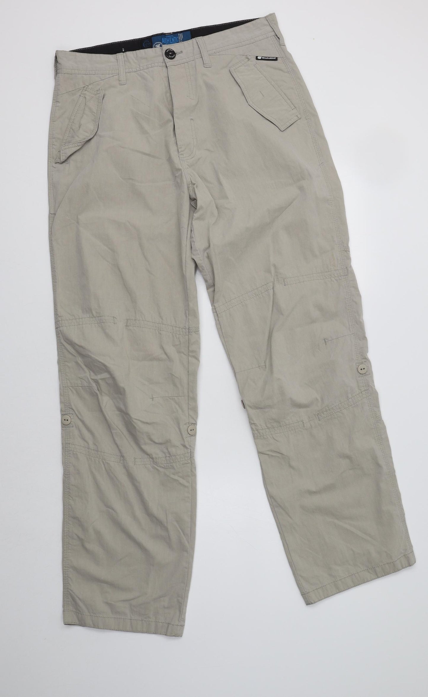 NEXT Mens Beige  Cotton Cargo Trousers Size 32 L32 in Regular