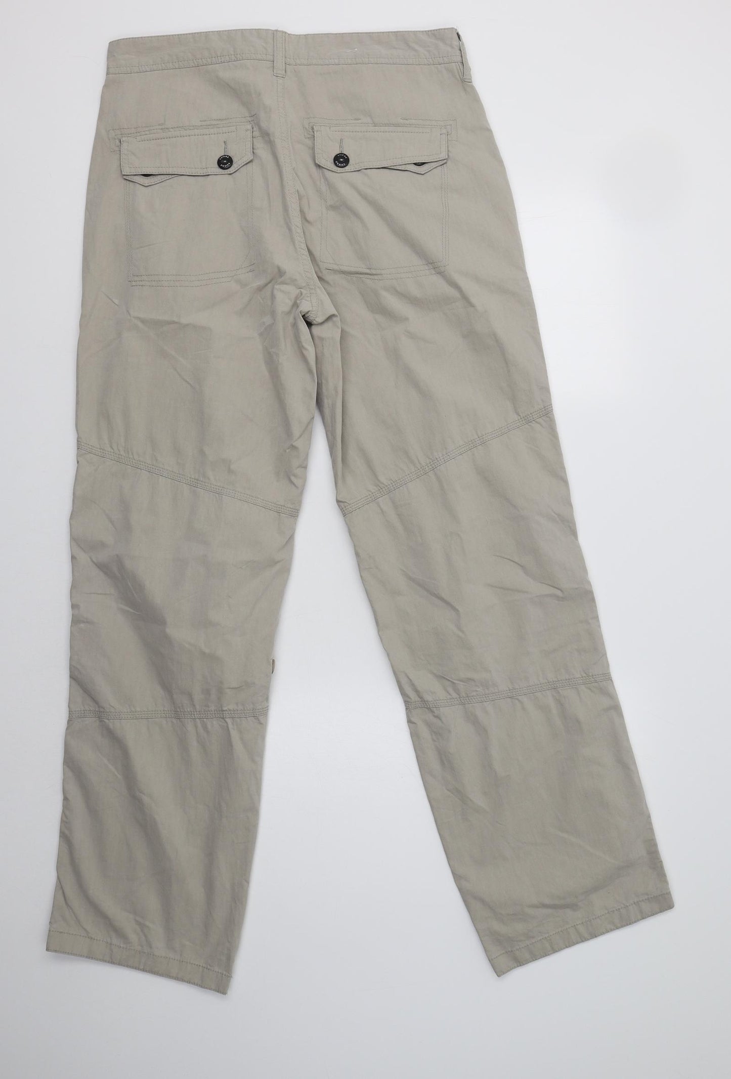 NEXT Mens Beige  Cotton Cargo Trousers Size 32 L32 in Regular
