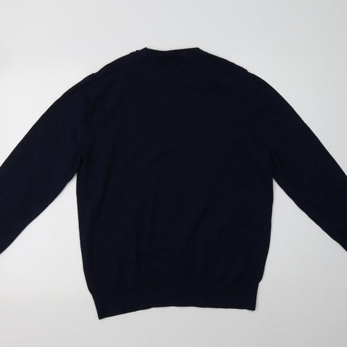 NEXT Mens Blue Crew Neck  Cotton Pullover Jumper Size L