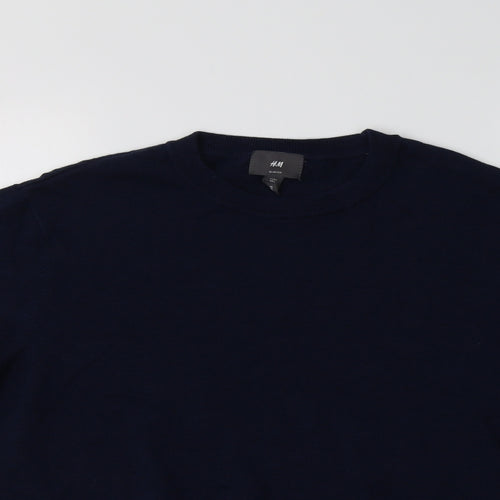 NEXT Mens Blue Crew Neck  Cotton Pullover Jumper Size L