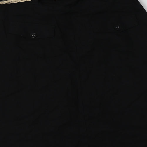 NEXT Womens Black  Linen A-Line Skirt Size 12