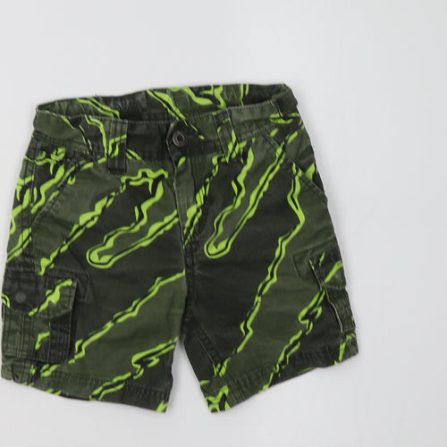 O'Neill Boys Green Geometric Cotton Cargo Shorts Size 6 Years  Regular