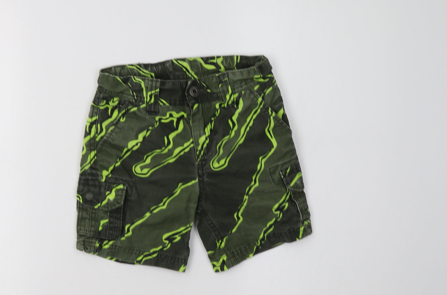 O'Neill Boys Green Geometric Cotton Cargo Shorts Size 6 Years  Regular