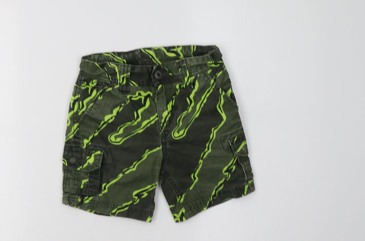 O'Neill Boys Green Geometric Cotton Cargo Shorts Size 6 Years  Regular