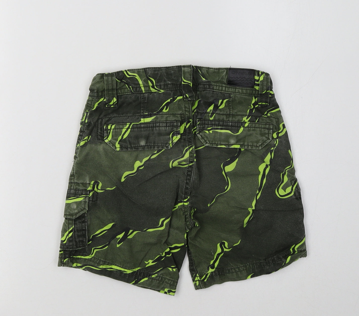 O'Neill Boys Green Geometric Cotton Cargo Shorts Size 6 Years  Regular