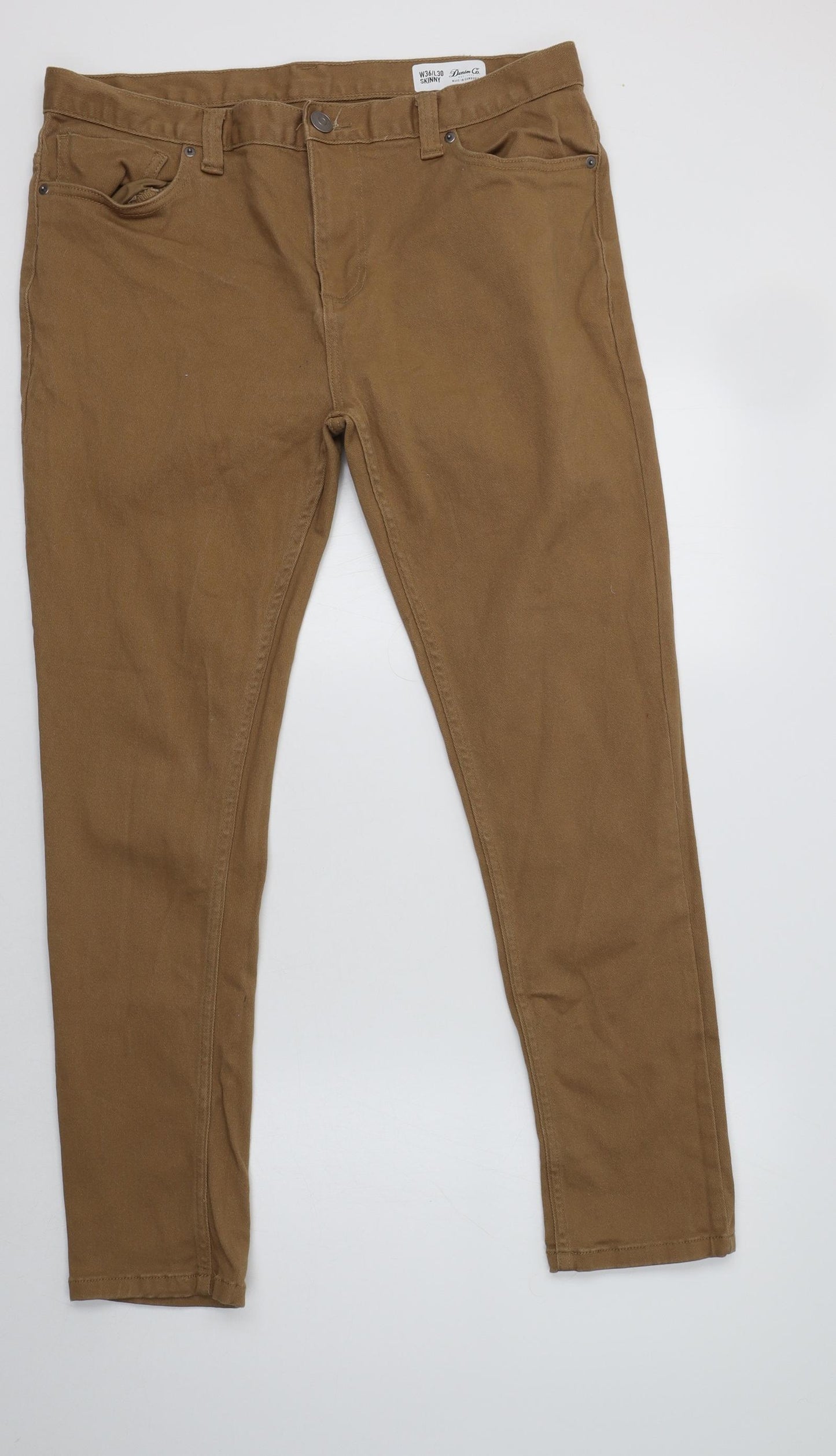 Primark Mens Beige  Cotton Skinny Jeans Size 36 L30 in Regular