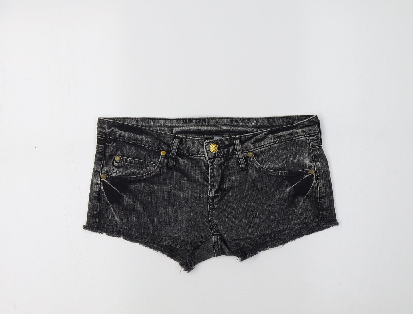 Mango Womens Grey  Cotton Hot Pants Shorts Size S L4 in Regular