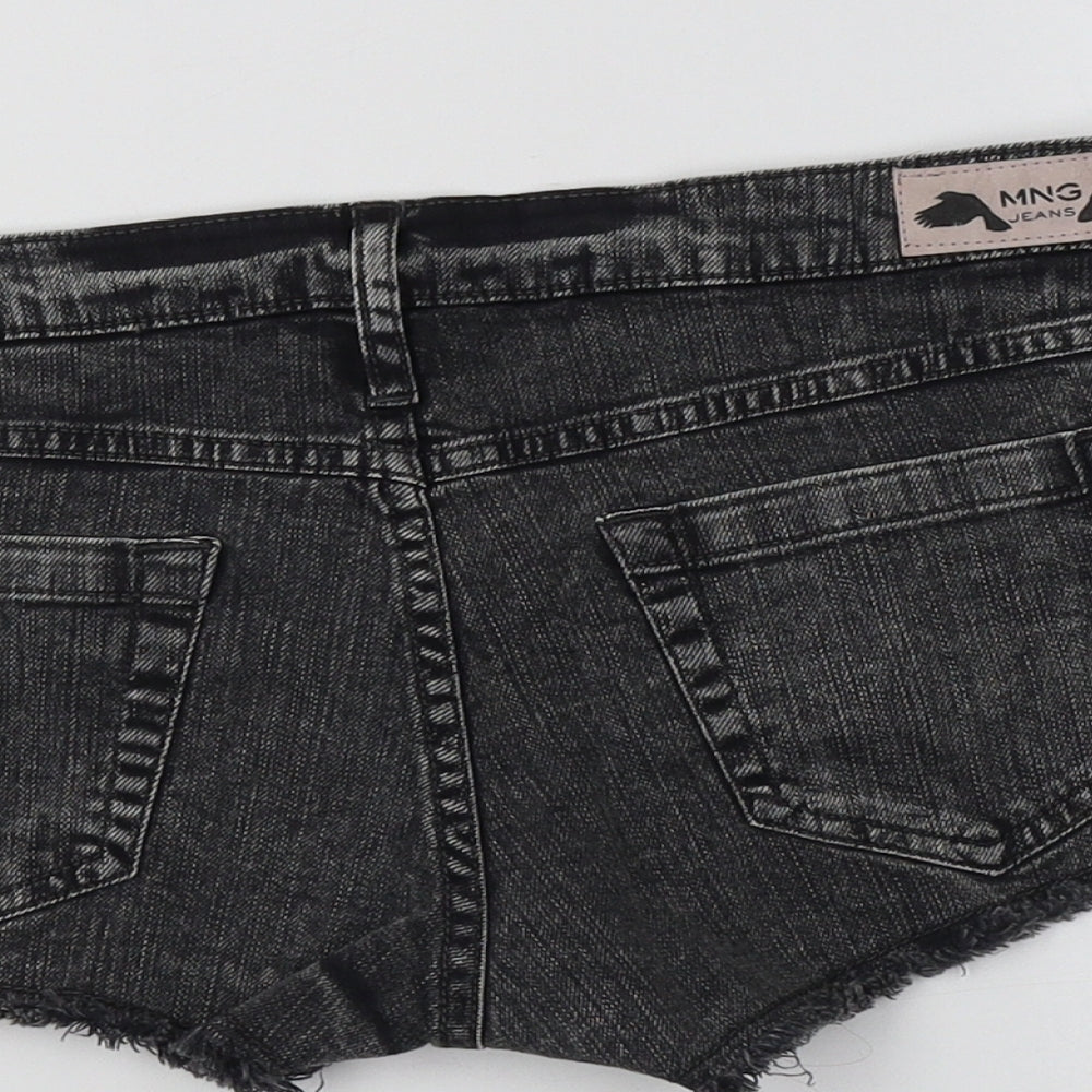 Mango Womens Grey  Cotton Hot Pants Shorts Size S L4 in Regular