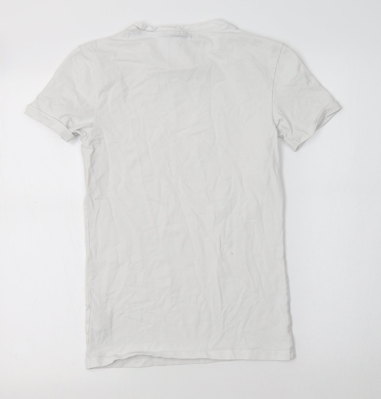 Asosa Womens White  Cotton Basic T-Shirt Size S Crew Neck