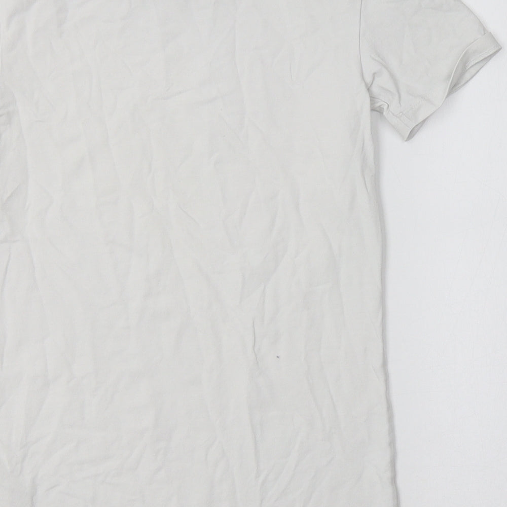 Asosa Womens White  Cotton Basic T-Shirt Size S Crew Neck