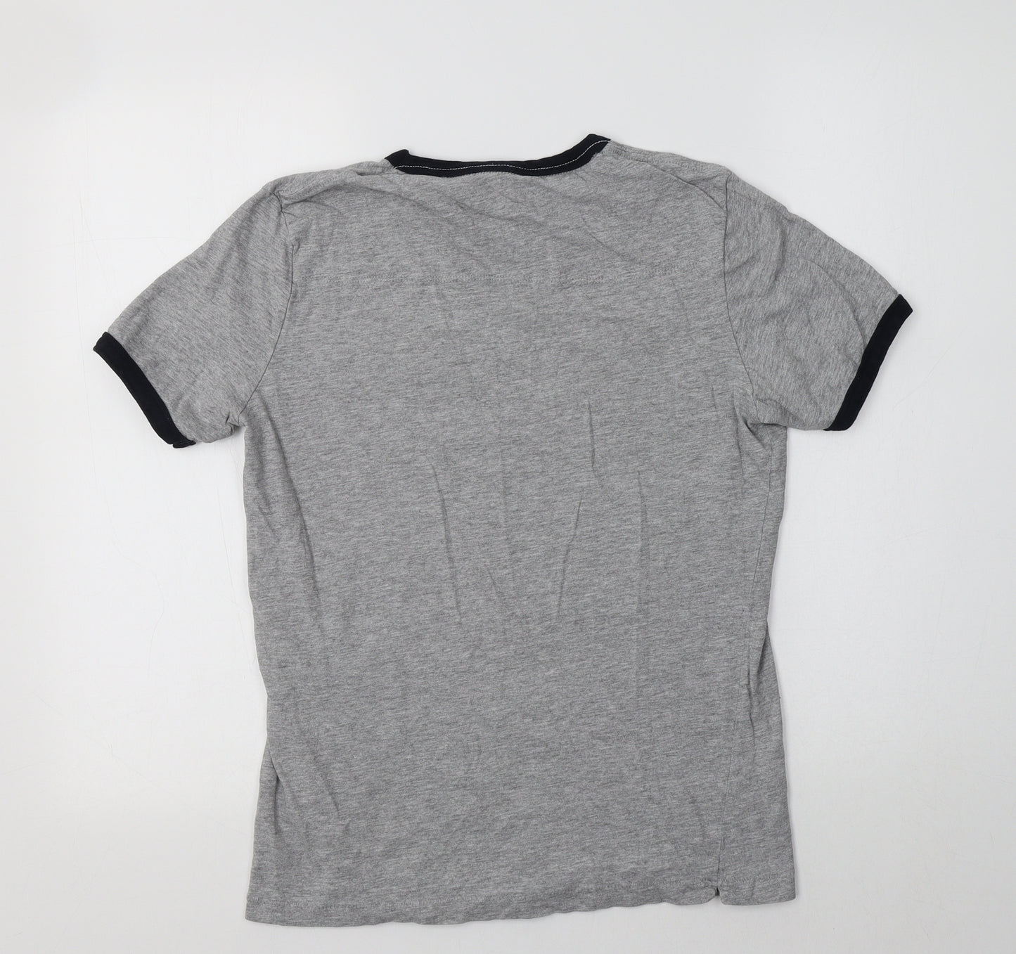 French Connection Mens Grey  Cotton  T-Shirt Size S Crew Neck