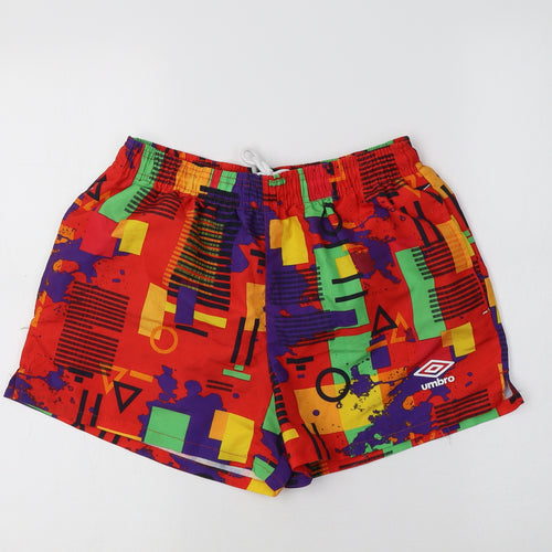 Umbro Mens Multicoloured Geometric Polyester Bermuda Shorts Size S L6 in Regular