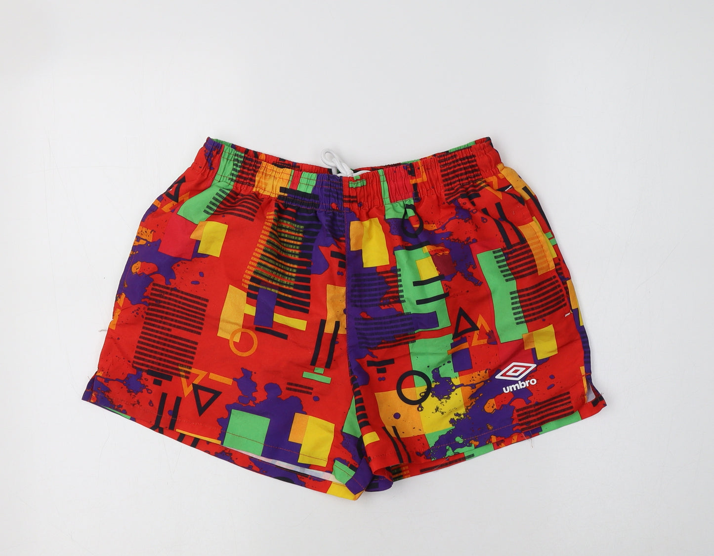 Umbro Mens Multicoloured Geometric Polyester Bermuda Shorts Size S L6 in Regular