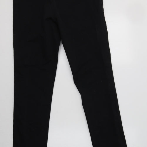 NEXT Mens Black  Cotton Chino Trousers Size 32 L31 in Regular