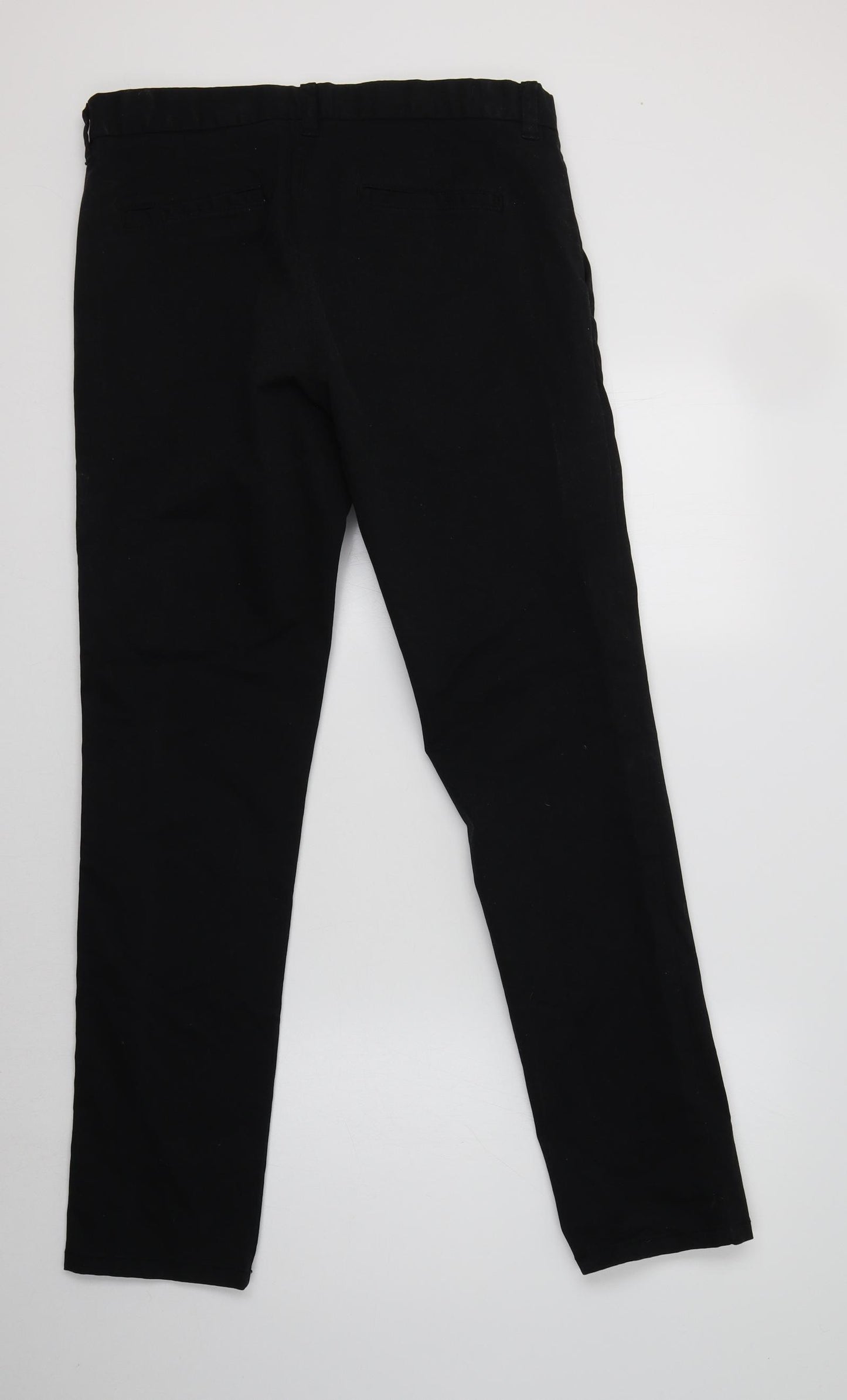 NEXT Mens Black  Cotton Chino Trousers Size 32 L31 in Regular