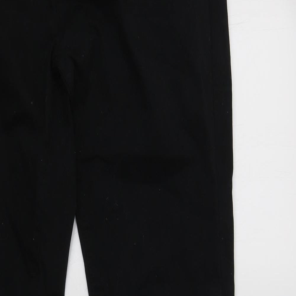 NEXT Mens Black  Cotton Chino Trousers Size 32 L31 in Regular