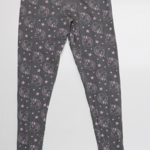 George Girls Grey Geometric Cotton Jegging Trousers Size 11-12 Years  Regular  - Unicorn Print