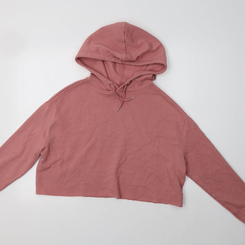 H&M Womens Pink  Cotton Pullover Hoodie Size L