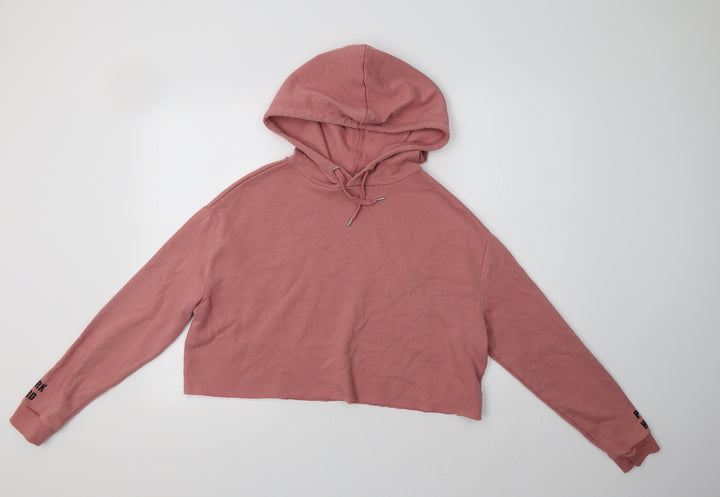 H&M Womens Pink Cotton Pullover Hoodie Size L