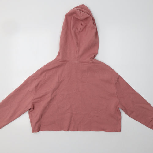 H&M Womens Pink  Cotton Pullover Hoodie Size L