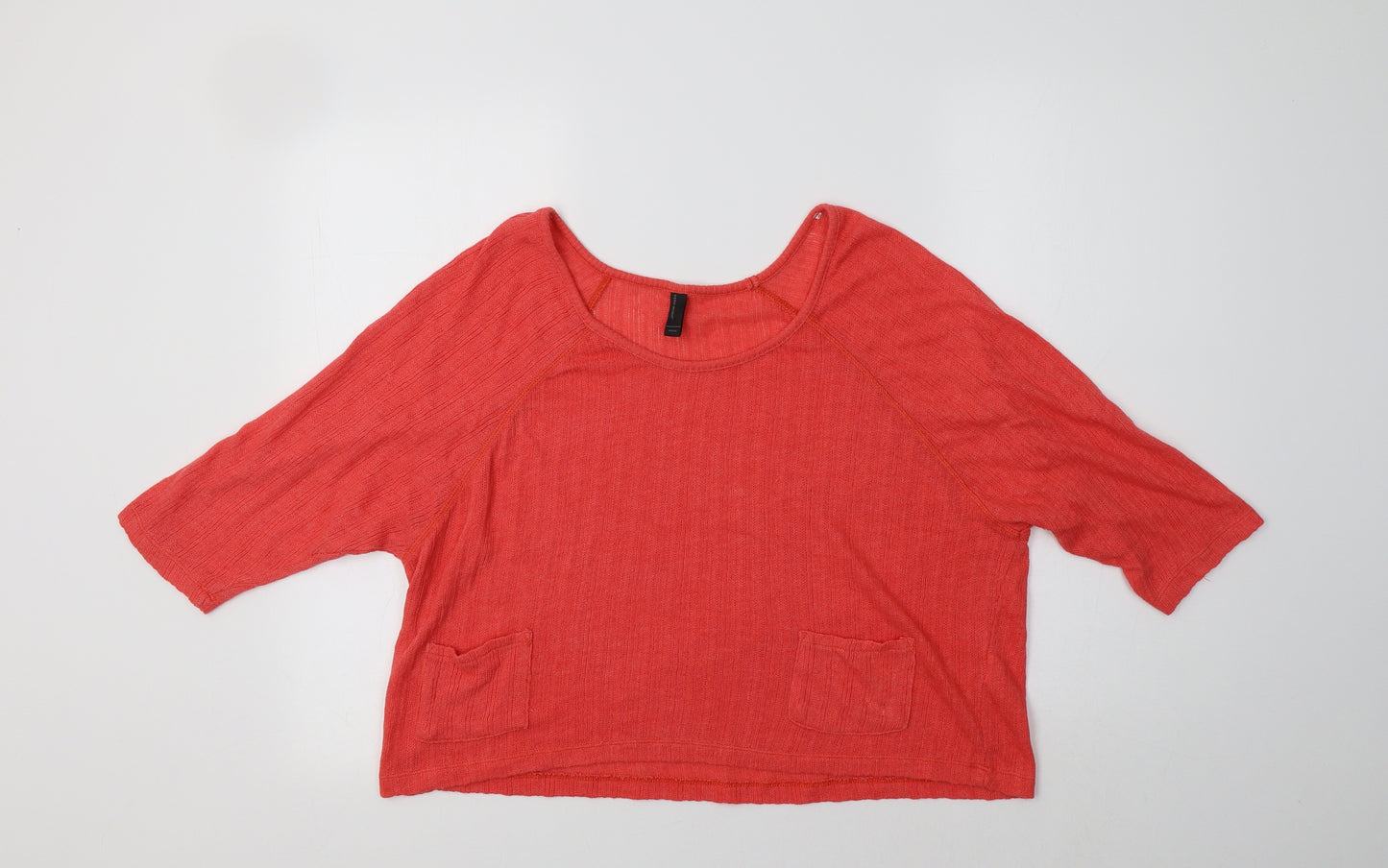 VERO MODA Womens Red   Basic Blouse Size M Scoop Neck