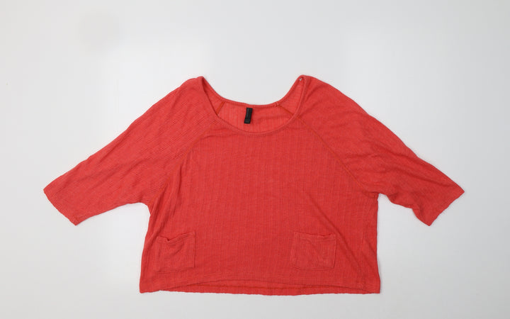VERO MODA Womens Red   Basic Blouse Size M Scoop Neck
