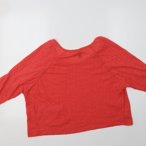 VERO MODA Womens Red   Basic Blouse Size M Scoop Neck