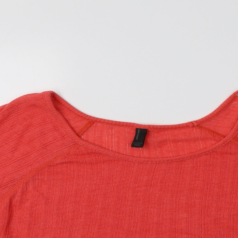 VERO MODA Womens Red   Basic Blouse Size M Scoop Neck