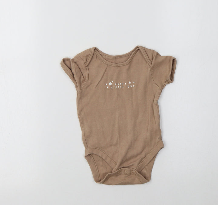 George Baby Beige Cotton Romper One-Piece Size 6-9 Months