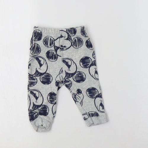 George Baby Grey Geometric Cotton Jogger Leggings Size 3-6 Months   - Mickey Mouse