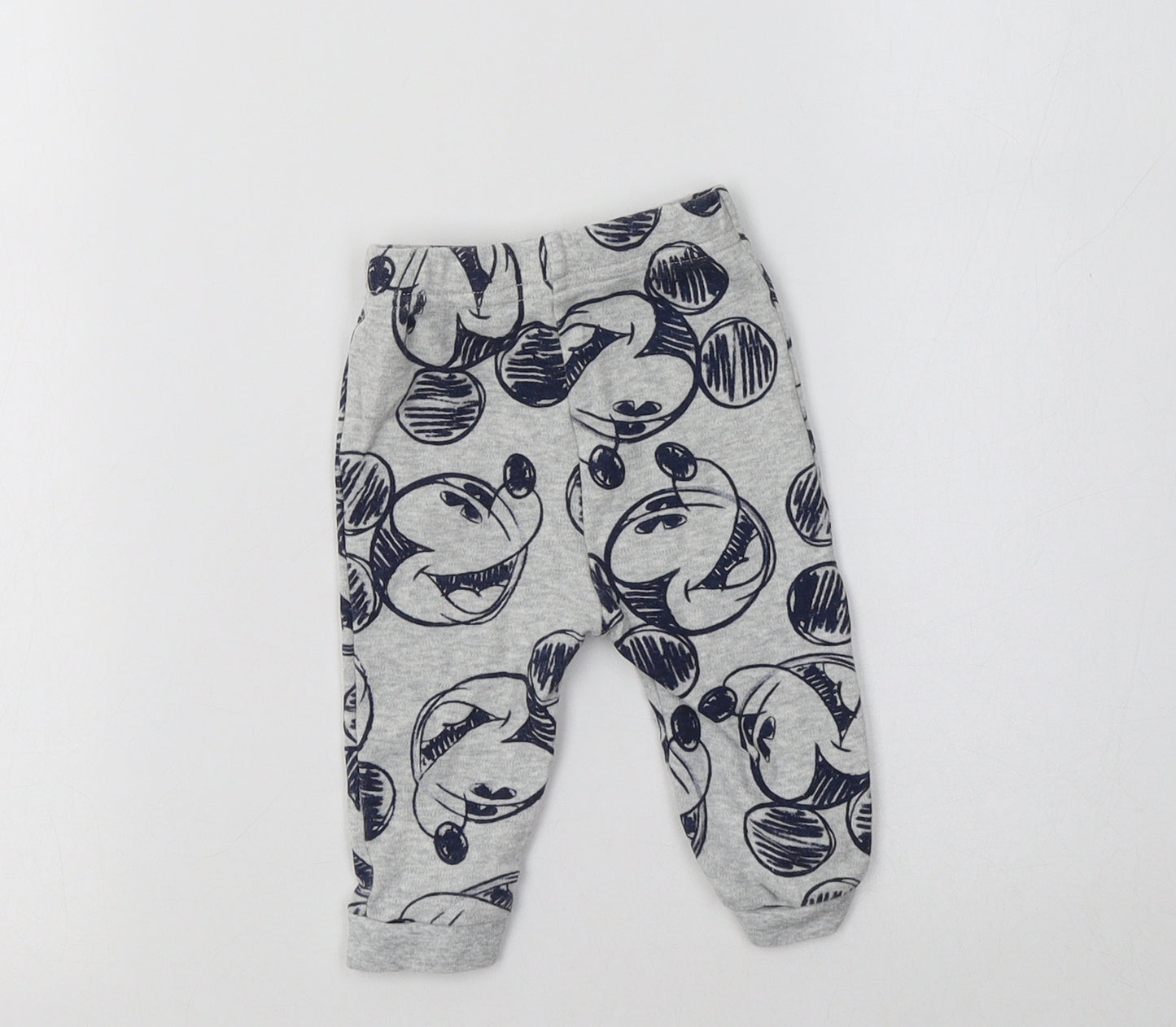 George Baby Grey Geometric Cotton Jogger Leggings Size 3-6 Months   - Mickey Mouse