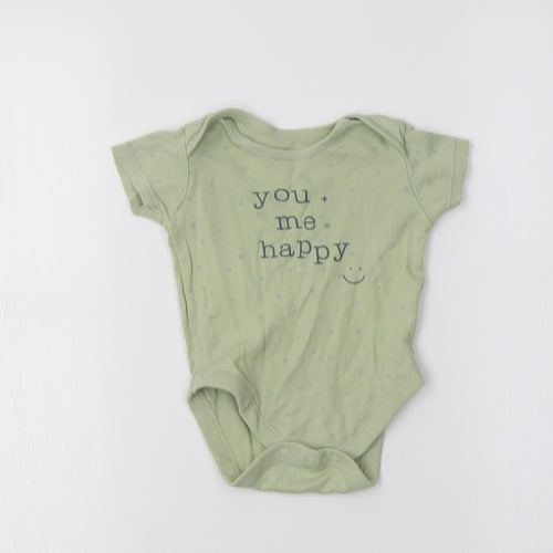George Baby Green Polka Dot Cotton Romper One-Piece Size 6-9 Months