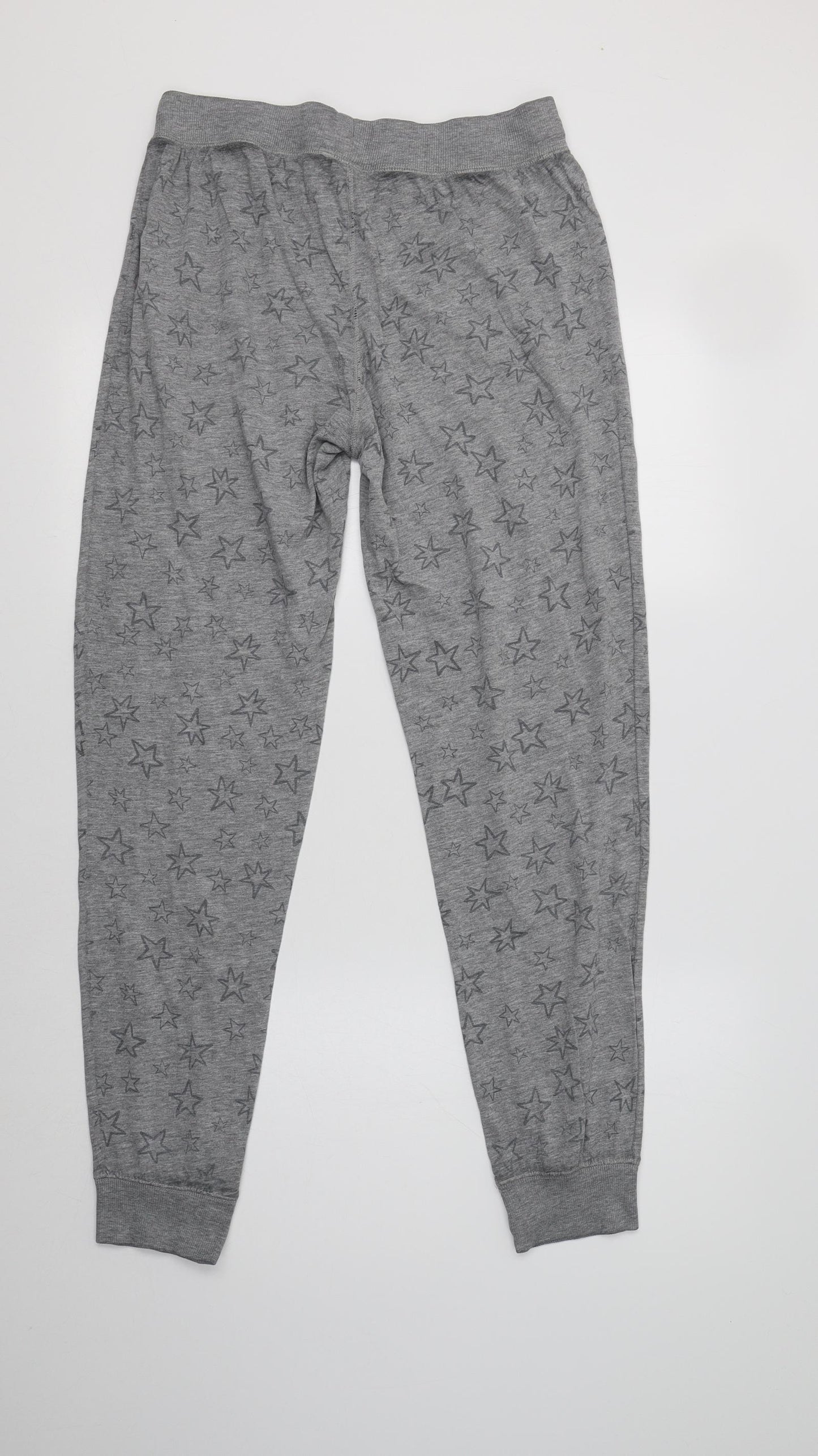 NEXT Womens Grey Geometric Cotton  Pyjama Pants Size 10   - Star Print