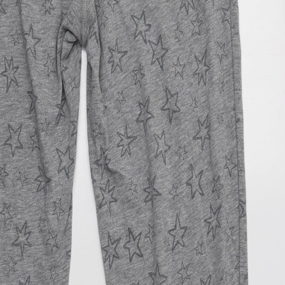NEXT Womens Grey Geometric Cotton  Pyjama Pants Size 10   - Star Print