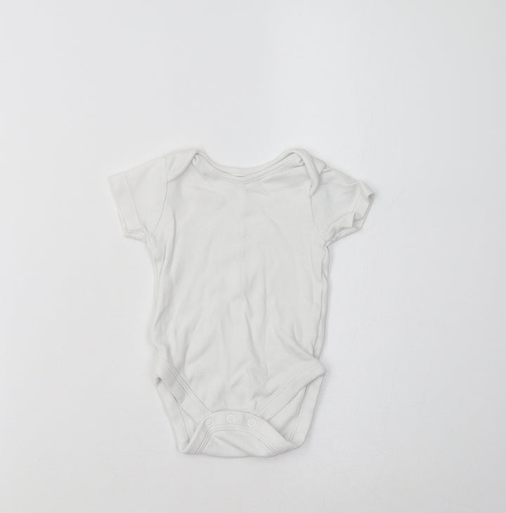 George Baby White Cotton Romper One-Piece Size 6-9 Months