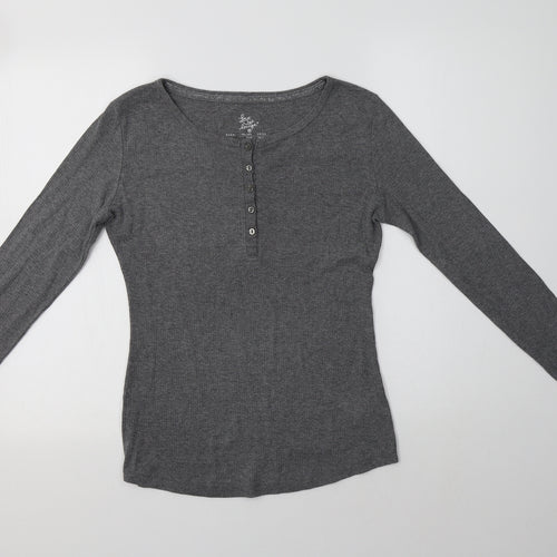 Primark Womens Grey  Polyester Kimono Pyjama Top Size M