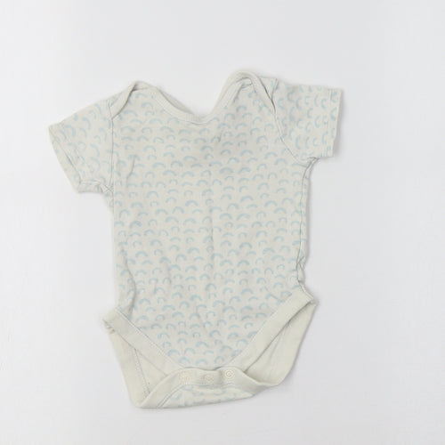 Geworge Baby White Geometric Cotton Romper One-Piece Size 6-9 Months