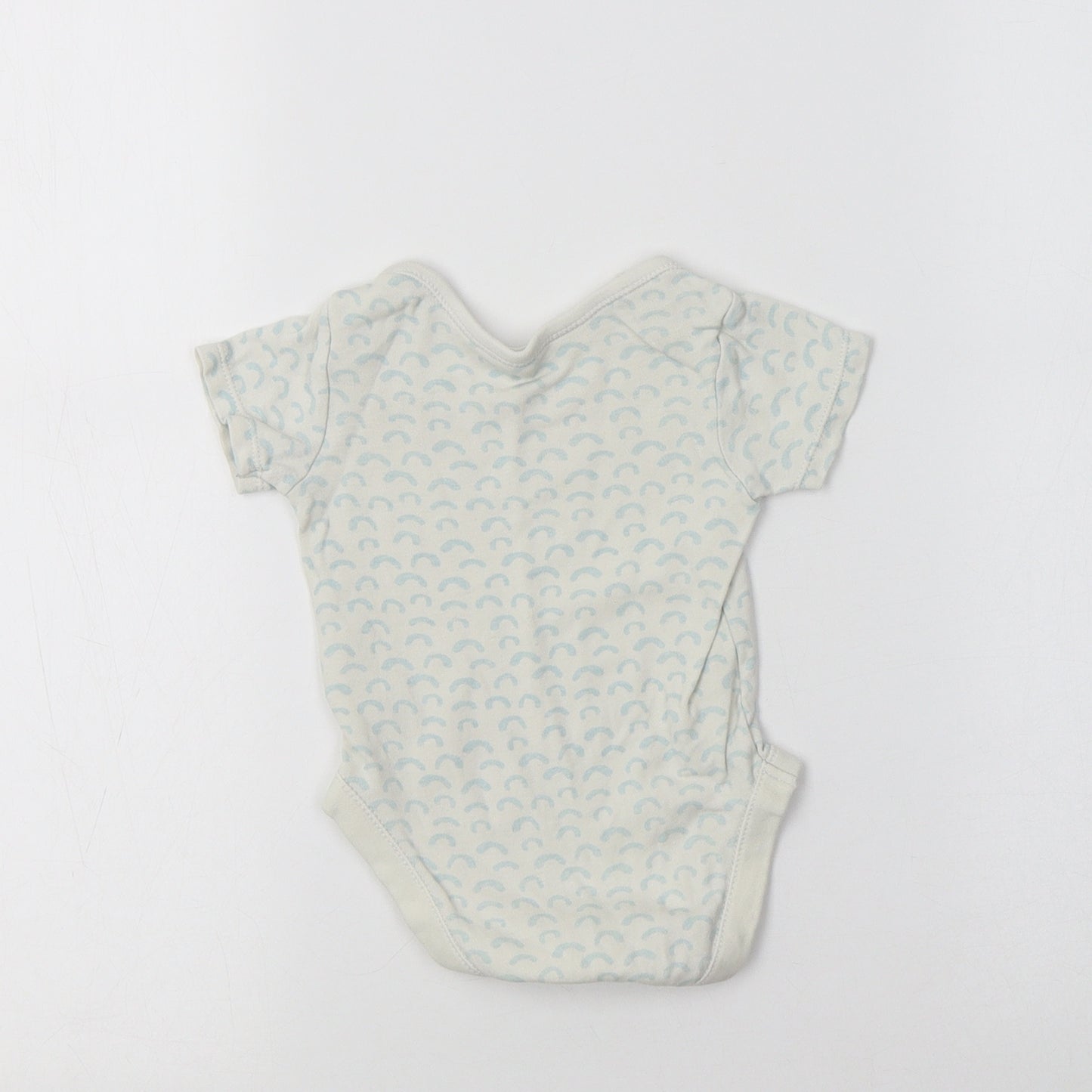 Geworge Baby White Geometric Cotton Romper One-Piece Size 6-9 Months