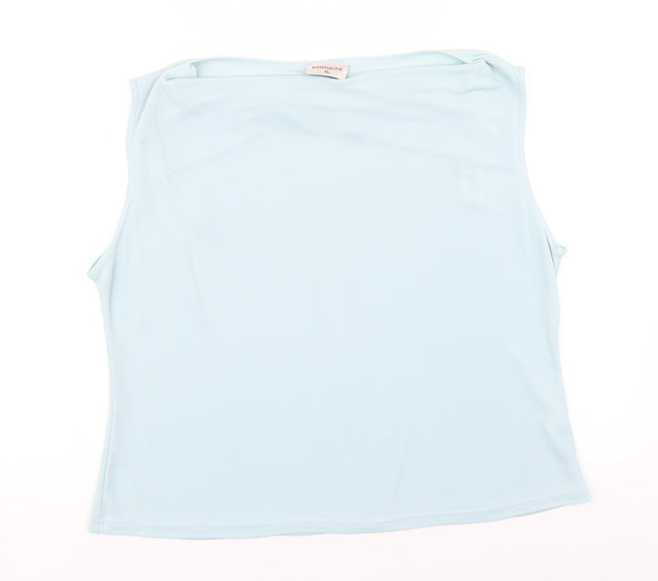 Bonmarché Womens Blue  Polyester Basic T-Shirt Size XL Round Neck