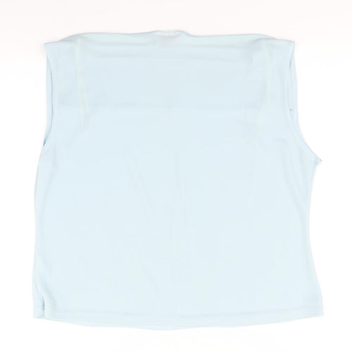 Bonmarché Womens Blue  Polyester Basic T-Shirt Size XL Round Neck