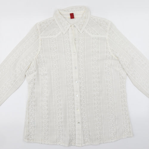 Matalan Womens White Round Neck  Polyester Cardigan Jumper Size 20