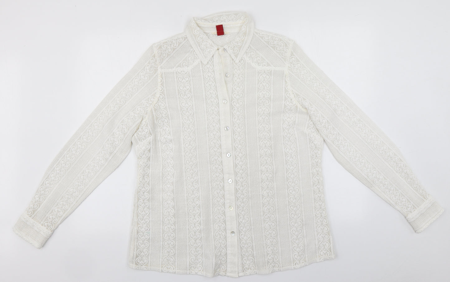 Matalan Womens White Round Neck  Polyester Cardigan Jumper Size 20