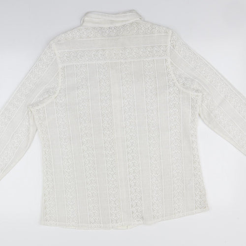 Matalan Womens White Round Neck  Polyester Cardigan Jumper Size 20