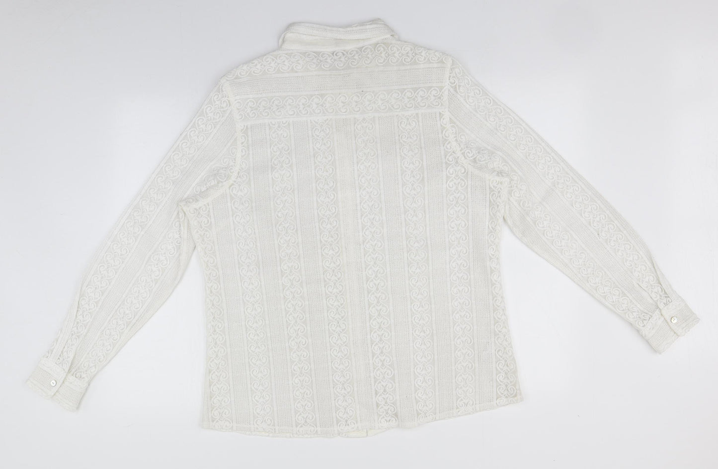 Matalan Womens White Round Neck  Polyester Cardigan Jumper Size 20