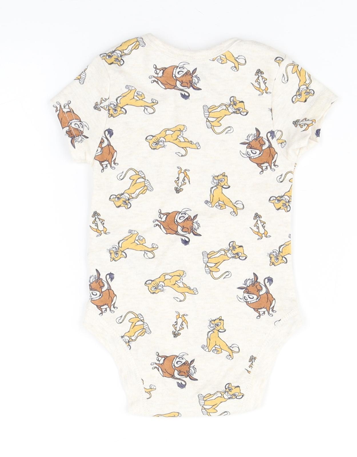 Disney Baby Ivory Animal Print Cotton Leotard One-Piece Size 6-9 Months   - Lion King