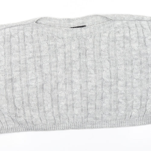 Cameo Womens Grey Round Neck  Acrylic Pullover Jumper Size M