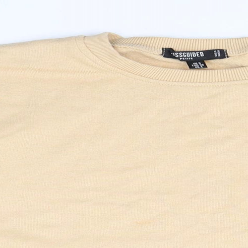 Missguided Womens Beige Round Neck  Cotton Pullover Jumper Size 8